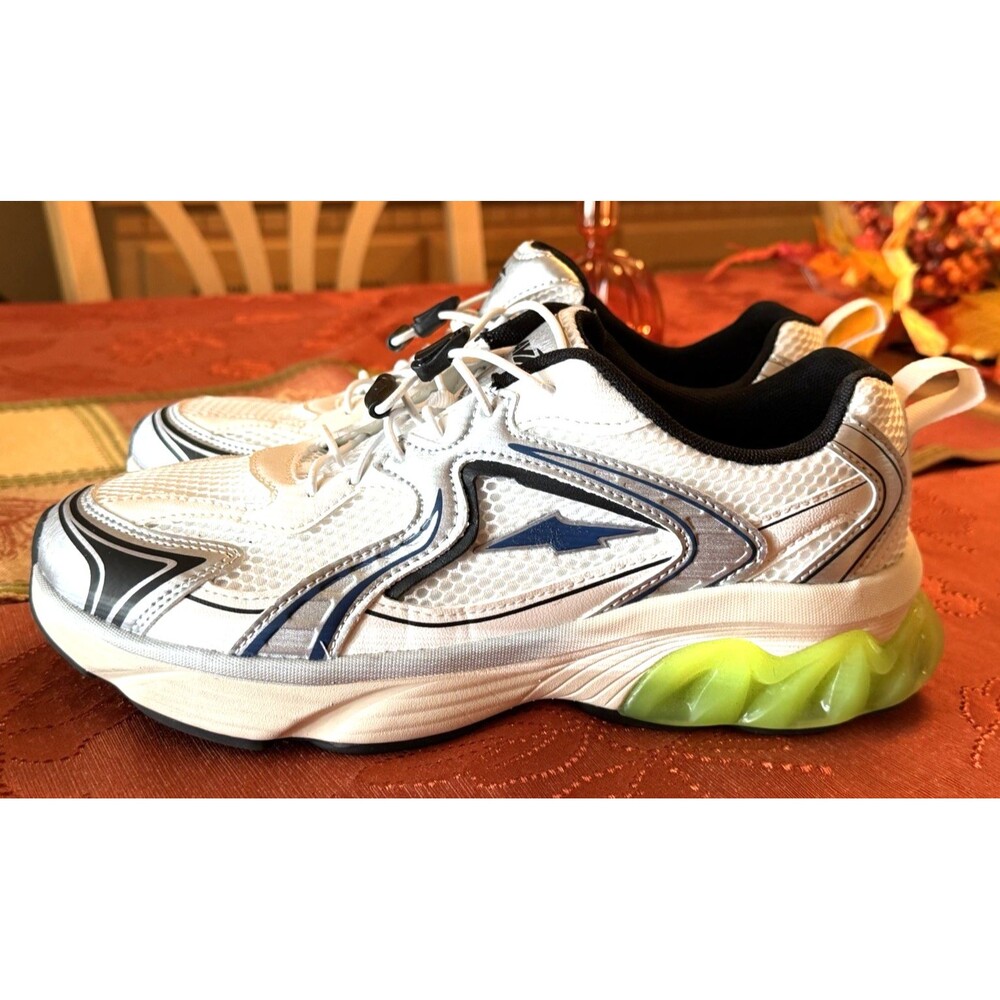 Women's Avia Gel Bungee Sneakers Shoes Size 9.5 White Black Silver EUC